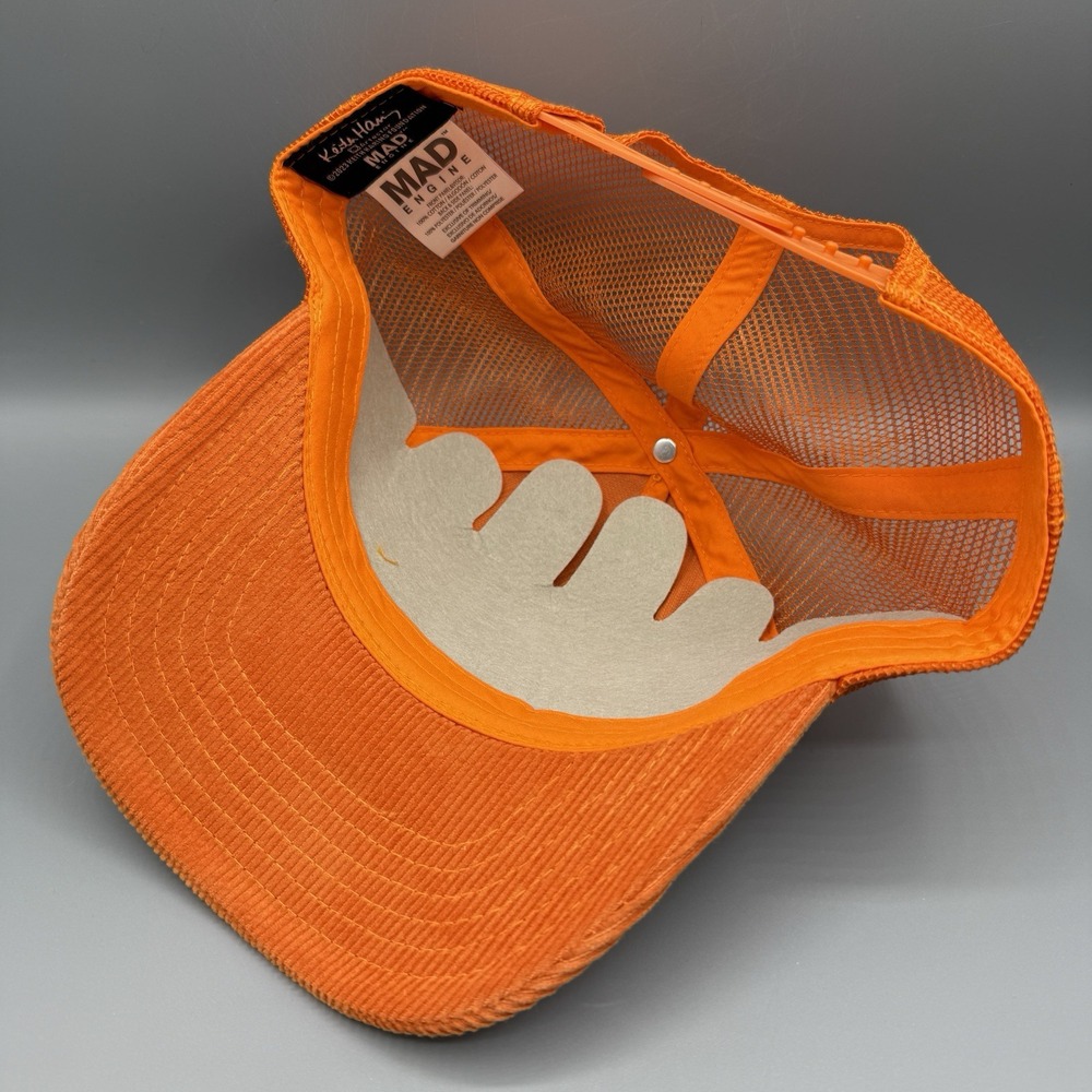 Keith Haring X Hat Cap Orange Mad Engine Corduroy Mesh Trucker Snapback‎ Mens - Picture 8 of 10